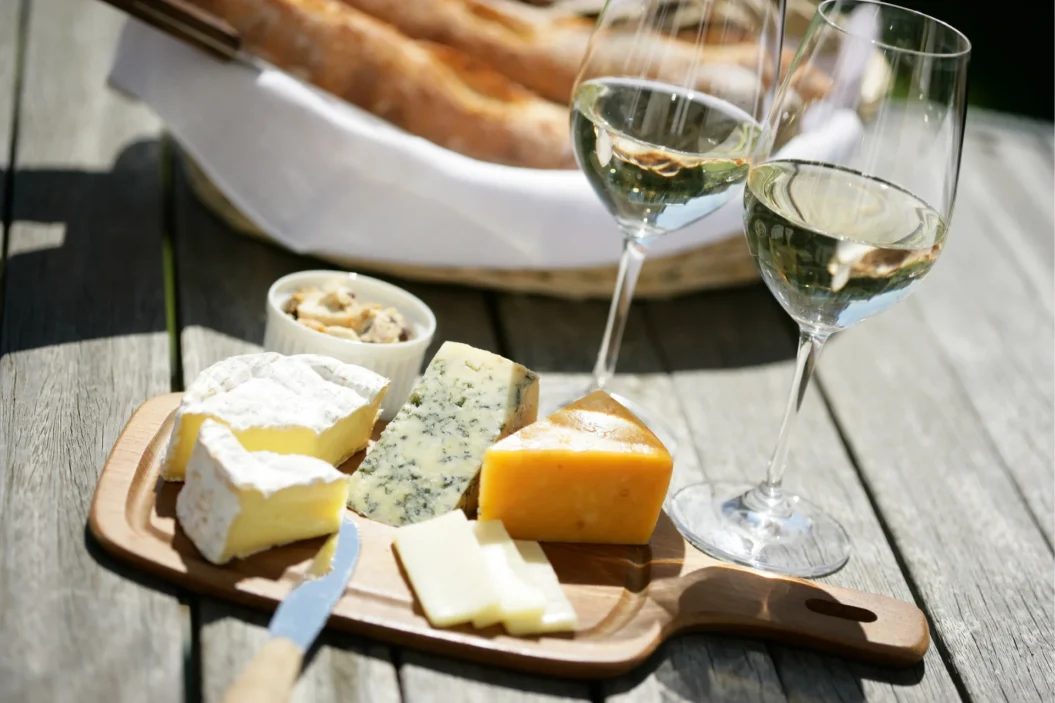 Cheese and wine platter - Mixed Cheeses.
