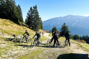 Group of MTB cyclist at Molveno.