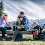 Hikers stopping for a drink