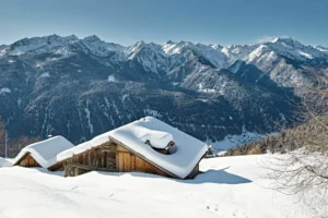 Mountain Hut in Val di Sole looking out to the Ortles-Cevedale Group.