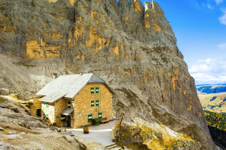 Rifugio Vicenza in the Sassolungo Dolomites.