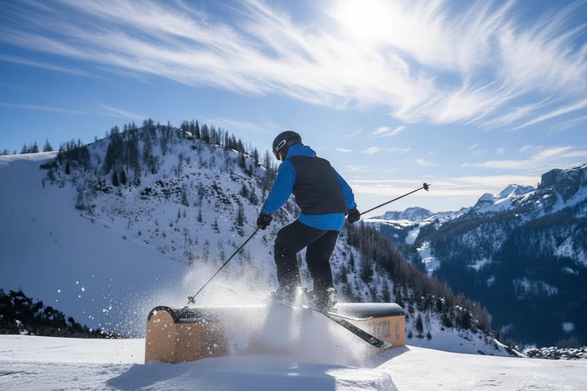 Skier at the Funzone Edelweiss Valley Snow Park.