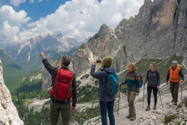 Hikers at Cadin della Neve.