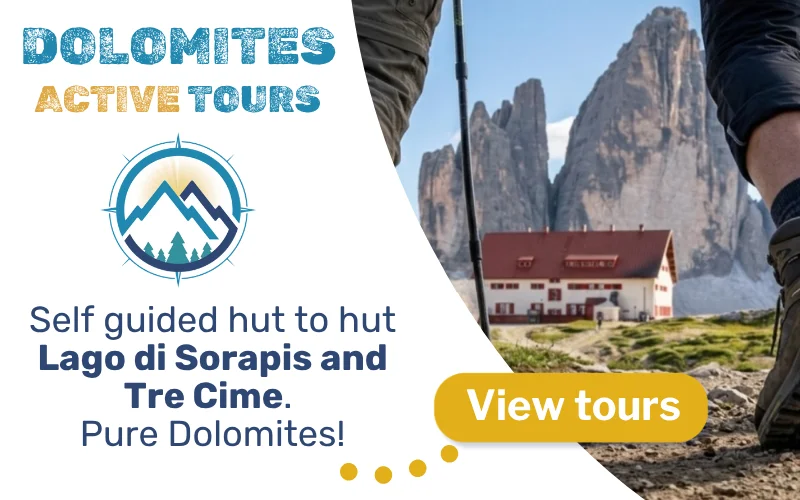 Dolomites Active Tours - Lago di Sorapis & Tre Cime di Lavaredo Self Guided Tour. Click to View Tours.
