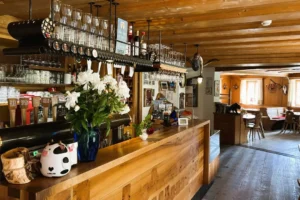 Bar at Lavarella - high alpine brewery.