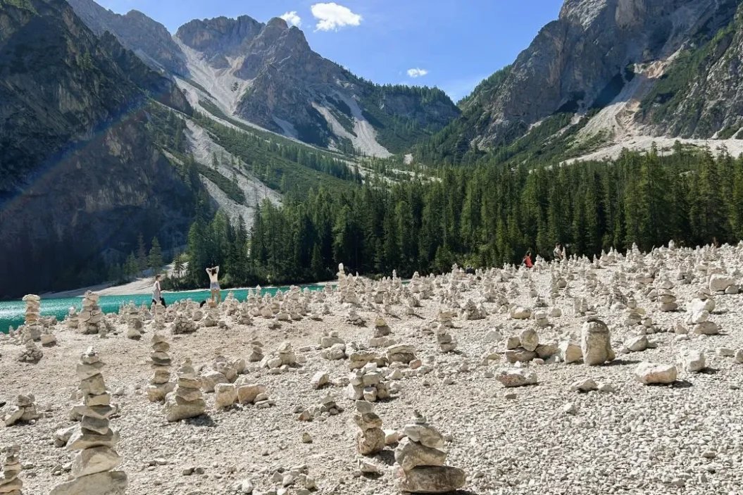 Cairns at Lago di Braies.