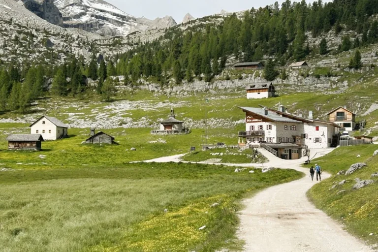 Rifugio Lavarella on the Fanes Plateau.