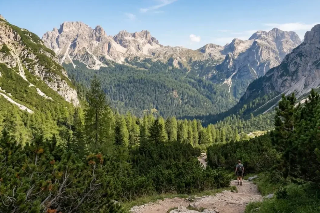 The trail between Rifugio Pramperet and Rifugio Pian de Fontana.