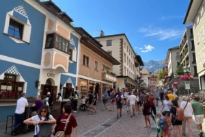 Ortisei Val Gardena historic centre.