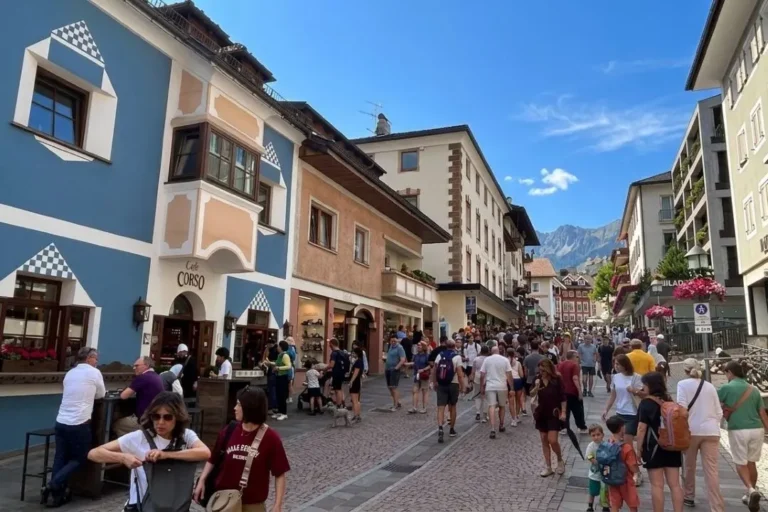 Ortisei Val Gardena historic centre.