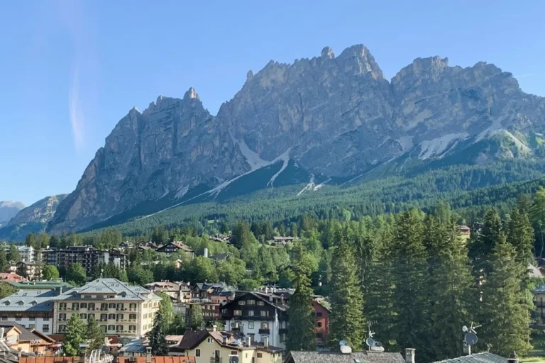 The craggy Pomagagnon peaks overlooking Cortina.